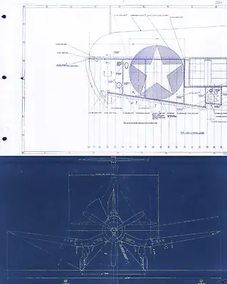 $37.14 • Buy Vought F4U F4U-1 Corsair 1940's Factory Blueprints WW2 Aircraft RARE ARCHIVE