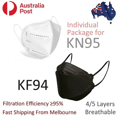 $7.99 • Buy  KF94 N95 KN95 Mask Certified Disposable Respirator 3D Face Masks 4/5 Layers Au