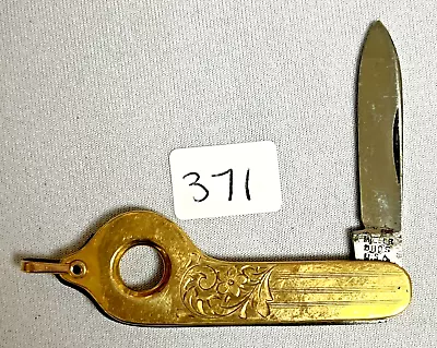 Vintage Miller Bros. Single Blade Gold Folding Pocket Knife (#371) • $30