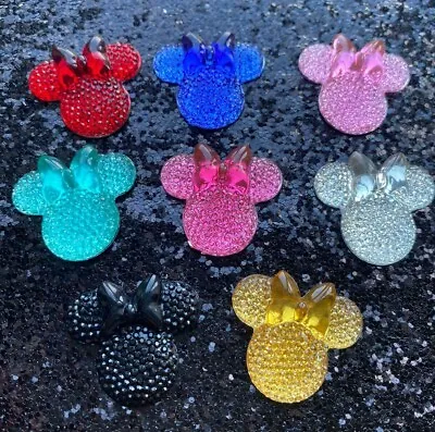 10Pcs Mixed Resin Disney Minnie Mouse 26x28mm Flatback Bow Embellishment Craft • £4.49