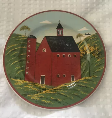 Sakura Warren Kimble Country Life Brandon House Folk Art Red Barn 8  Plate EUC • $8.49