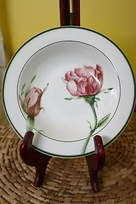 Villeroy & Boch Flora Rimmed Soup Cereal Bowl Porcelain China 7 3/4  Flower READ • $16