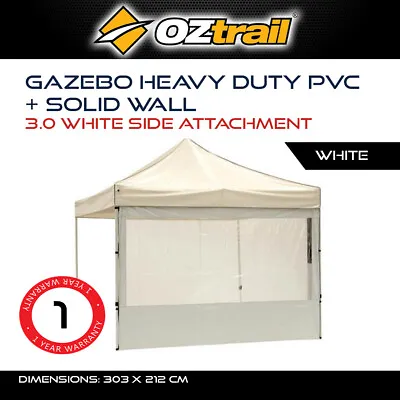 $59.90 • Buy OZtrail Gazebo Heavy Duty PVC + Solid Wall 3.0 White Side Attachment Canopies