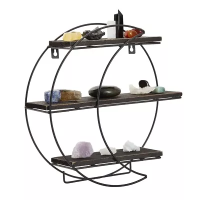 Metal Crystal Display Shelf For Stones Rustic Home Décor Bathroom Wall 12x12x3  • $19.99