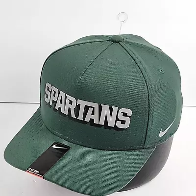 NIKE NEW Spartans Hat Swoosh Flex Classic99 Michigan State Dri-Fit OSFM • $10.39