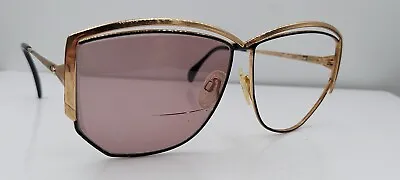 Vintage Silhouette M8015 Black Gold Oval Metal Sunglasses FRAMES ONLY • $37.40