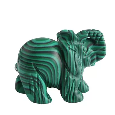 Natural Quartz Malachite Carved Elephant Crystal Animal Energy Reiki Stone Decor • $4.84
