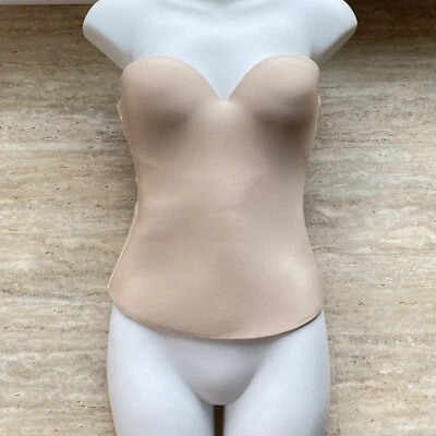 £27.07 • Buy Victoria Secret Strapless 34C Beige Shapewear Molded Cups Corset Bustier Low Bac