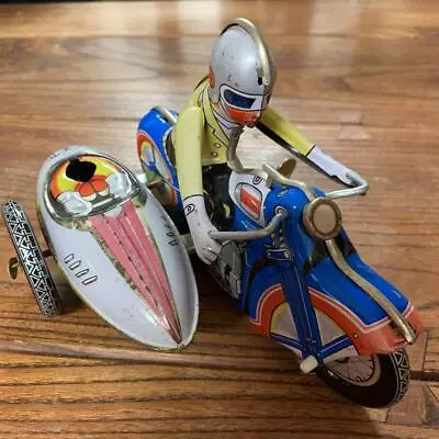 Bike With Side Car Vintage Tin Clock Work Toy Rare • $58