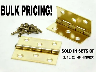 $7.74 • Buy Bulk Quantity Bright Brass Steel 2  X 1-3/4  Butt Hinge With Screws Vintage ES
