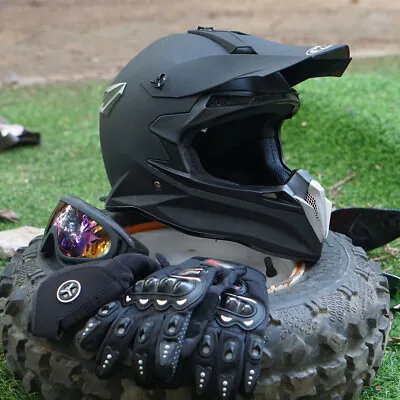 Motorcycle DOT Adult Full Face Helmet Off Road Dirt Bike ATV Motocross M-XXL XL • $48.44