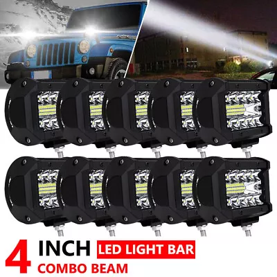 10X 4 Inch LED Work Cube Light Bar Pods Fog Lamps For Pickup SUV UTV 4WD Offroad • $37.59