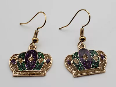 Mardi Gras Hat Fishhook Earrings • $2.49