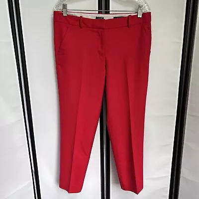 J Crew Dress Pants Women Sz 8 Red Wool Blend City Fit Skimmer Crop 34W 26L   A4 • $14.98