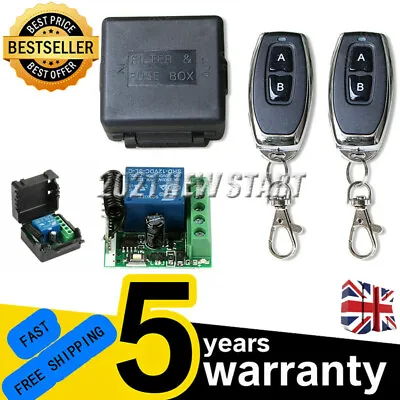 433 MHz 12V Wireless Remote Control Transmitter Receiver Switch Module 1CH Relay • £13.45