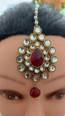 Indian Bridal Jewellery Stunning  Diamante Matha Tikka Patti  Hair Accessory  • £6.99