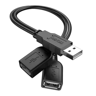 ANDTOBO 【2023 Upgraded】 USB 2.0 A Male To 2 Dual USB Female Jack Y Splitter Hub  • $9.40