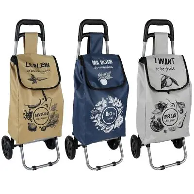 £12.95 • Buy Shopping Cart Large Lightweight Folding Trolleys Waterproof Bag 2 Wheels 25L