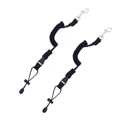  2 Pcs 2pcs Stretches Paddle Leash Kayak Cord Adjustable Rod • £11.49