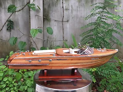 Vintage Handcrafted Ship Model Brown Riva Aquarama Office Decor Birthday Gift • $269