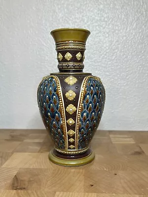 1908 Antique German Mettlach Vase #1728 Villeroy & Boch Design Hand Decorated  • $250