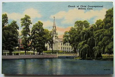 Milford Connecticut Congregational Church Of Christ 1952 Postcard • $6.25