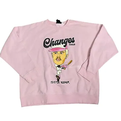 H&M X Justin Bieber Changes 2020 Oversized Relaxed Fit Sweatshirt Pink XXL • $14.99