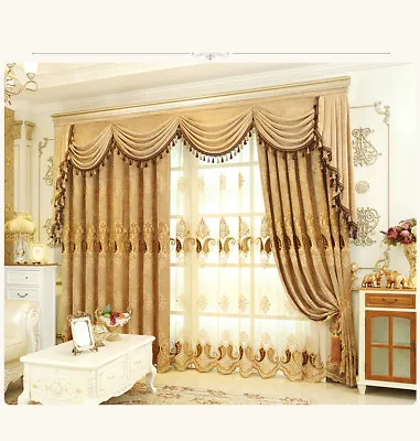 European Golden Royal Luxury Curtains For Bedroom Window Living Room: Price Drop • $64.99