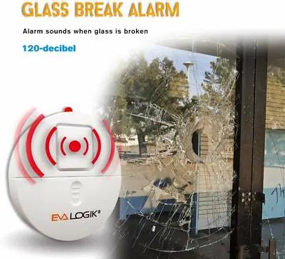 Glass/Window Break Alarm With Loud 120dB Alarm And Vibration Sensors 4/8 Packs • $18.99