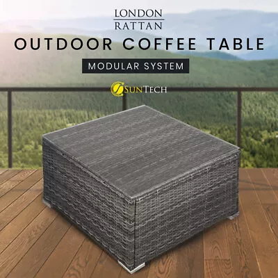 LONDON RATTAN Outdoor Lounge Wicker Coffee Table Furniture Modular Patio • $96