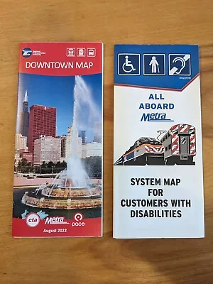 Lot Of 2 Metra Chicago Train Maps • $12