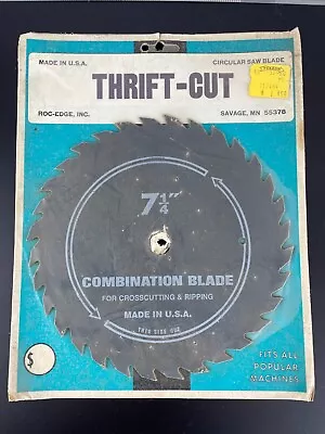 Vintage Roc-Edge Inc. THRIFT-CUT 7 1/4 In Circular Saw Blade Made In USA • $35