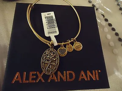 $22.76 • Buy ALEX And ANI FRIEND II Russian Gold Finish Charm Bangle New W/ Tag Card & Box