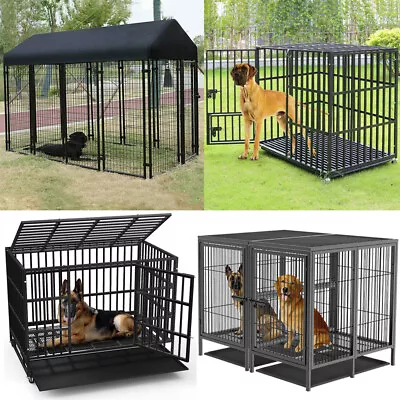 Super-Jumbo & Tall Dog Crate Pet Cage Strong Anti-chew Steel Training Playpen UK • £225.91