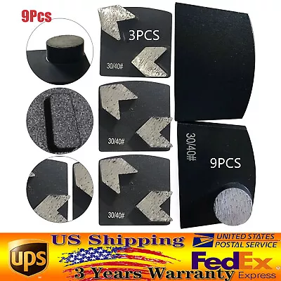 9Pcs Diamond Grinding Round Button Lavina Edco Floor Concrete Grinder Grit 30/40 • $58.83
