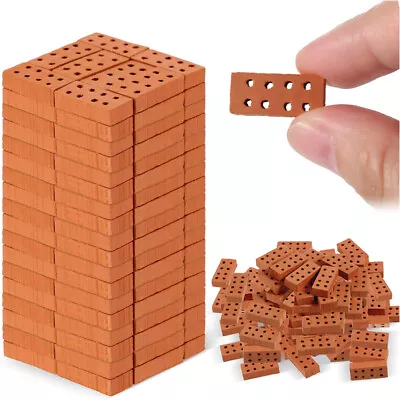 £5.22 • Buy 30/50pcs 1:12th Scale REAL BRICK Miniature Bricks For Dolls Houses & Models