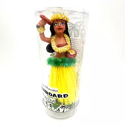 Vintage Hula Girl Dashboard Bobble Doll Hawaii 6.5  Grass Skirt Tiki Sealed NOS • $24.97