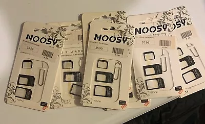 Lot Of 7 Noosy SIM Card Adapter Nano Micro Standard Kit With SIM Tray Ejector • $2.50