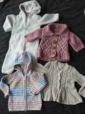 £10 • Buy Baby Girl Clothes Bundle Cable Knit Cardigans ~ 6-9 Months Next GAP Joules