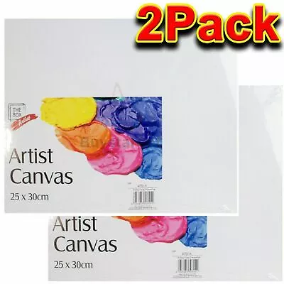 🔥 2 X 25x30cm Artist Canvas Panel Blank White Painting Board Adult Art & Craft • £3.95