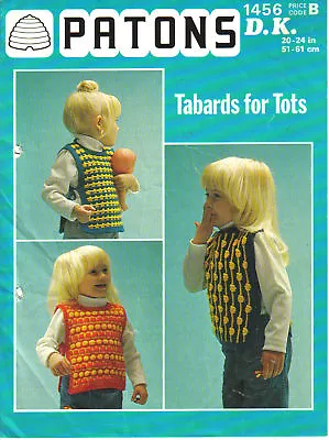 Vintage Knitting Pattern 3 Toddler's Tabards In Double Knitting • £2.25