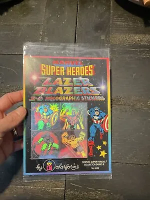 Marvel Super Heroes Lazer Blazers 3-D Holographic Stickers New Package (1983) • $11