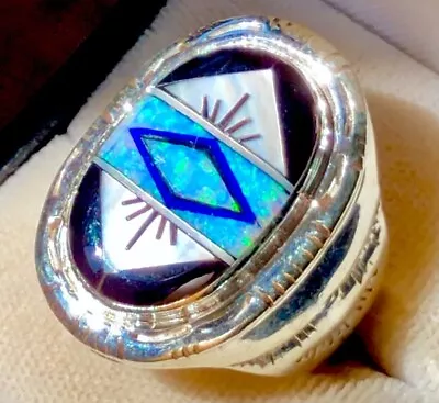 Heavy Powerful Navajo Opal Men's Ring Sterling 925 10 SEE VIDEO!!! 22.8 Grams • $359