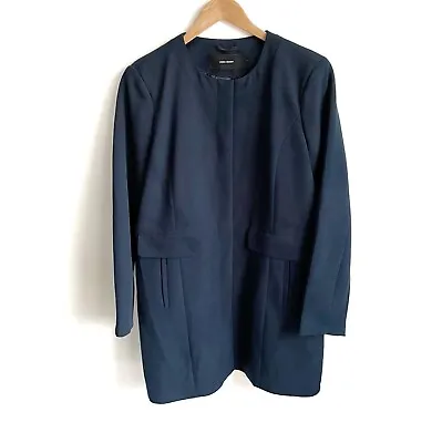 Vero Moda Navy Blue Smart Coat Knee Length Navy Blue Size XL Scandi Minimalist  • $11.21