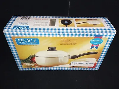 Seville Megaware 2 Qt Covered Saucepan Porcelain On Steel Never Used In Box Nos • $100