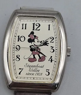 Vintage Retro Disney Steamboat Willie Watch 32mm Tank Style Needs Band  • $56