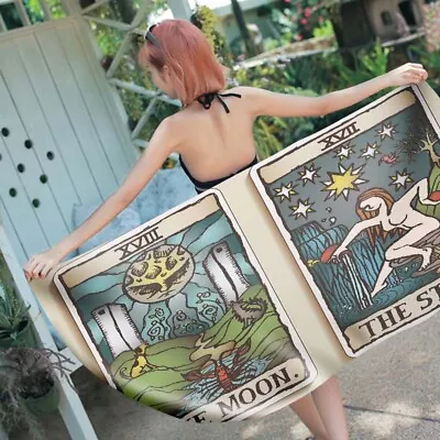 Tarot Cards Moon Stars Devil Sports Gym Spa Surf Swim Beach Towel Blanket Gift • £14.39