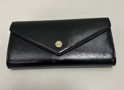 Michael Kors Jet Set Travel Large Logo Envelope Continental Wallet Leather • $46