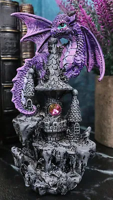 Spyro Purple Twilight Dragon On Castle Top Figurine 5 H Hyperion Dragon Statue • $18.99