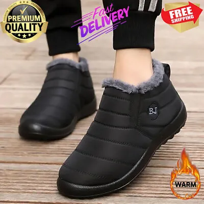 Women Waterproof Winter Shoes Snow Boots Fur-lined Slip On Warm Ankle Size US • $19.71